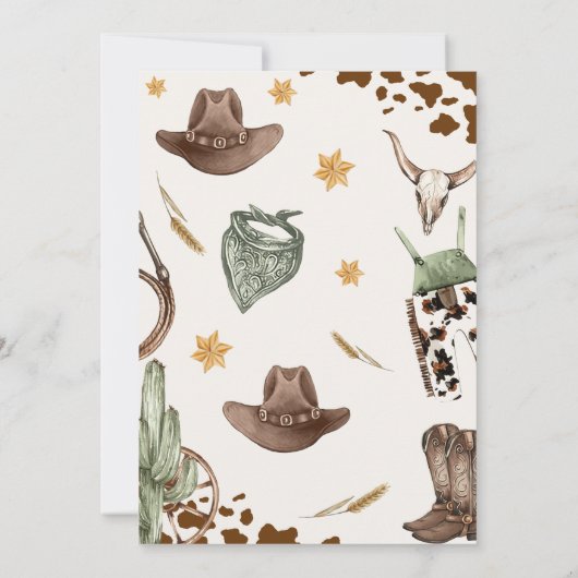 Invitation Western Saddup Et Circuler Pour Anniversaire (Dos)