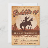 Invitation Western Saddup Et Circuler Pour Anniversaire (Devant)
