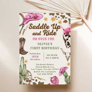 Invitation Western Saddup Et Circuler Pour Anniversaire