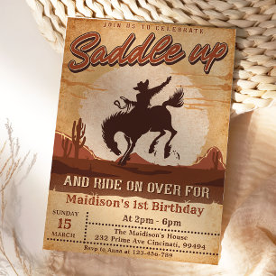 Invitation Western Saddup Et Circuler Pour Anniversaire