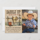 Invitation Western Saddup Et Circuler Pour Anniversaire (Devant)