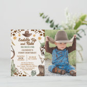Invitation Western Saddup Et Circuler Pour Anniversaire (Debout devant)