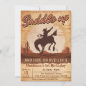 Invitation Western Saddup Et Circuler Pour Anniversaire (Devant)
