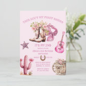 Invitation Western Second Rodeo Bows Pink Cowgirl Anniversair (Debout devant)