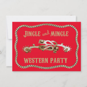 Invitation Western Spurs Jingle Tout Au Long De Noël