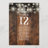 Invitation Western String Lights Table Number Seating Chart (Dos)