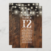 Invitation Western String Lights Table Number Seating Chart (Devant / Derrière)