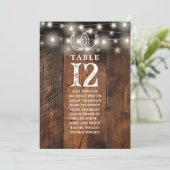 Invitation Western String Lights Table Number Seating Chart (Debout devant)