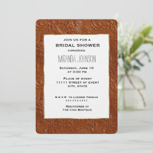 Invitation Western Tan Brown Bohemian Cowgirl Fête des mariée