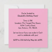 Invitation Western Thème Cowgirl Boots Fille fête d'anniversa (Dos)