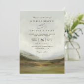 Invitation Western Valley Rustic Elegant QR Code Wedding (Debout devant)