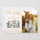 Invitation Western Vintage Desert Baby shower Photo (Devant)