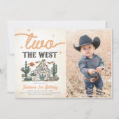 Invitation Western Vintage Desert Cowboy 2e photo d'anniversa (Devant)
