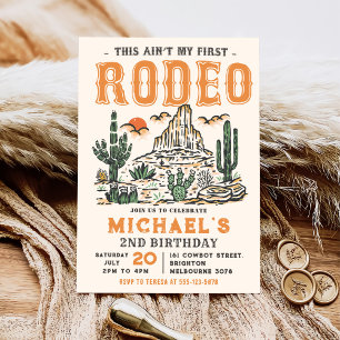 Invitation Western Vintage Desert Rodeo 2e anniversaire