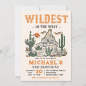 Invitation Western Vintage Desert Rodeo 3e anniversaire (Devant)