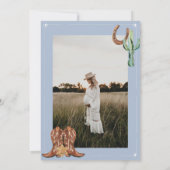 Invitation Western Watercolor Photo Baby Boy Douche (Dos)