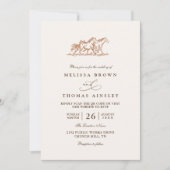 Invitation Western Wild Horses Rustic Country QR Code Wedding (Devant)