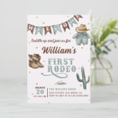 Invitation Western Wild West Premier Rodéo Cowboy Anniversair (Debout devant)