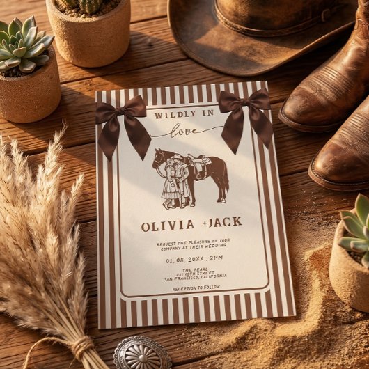 Invitation Western Wildly in love Hand Drawn Wedding