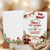 Invitation Western Yeehaw Christmas Red Cowboy Rodeo Birthday