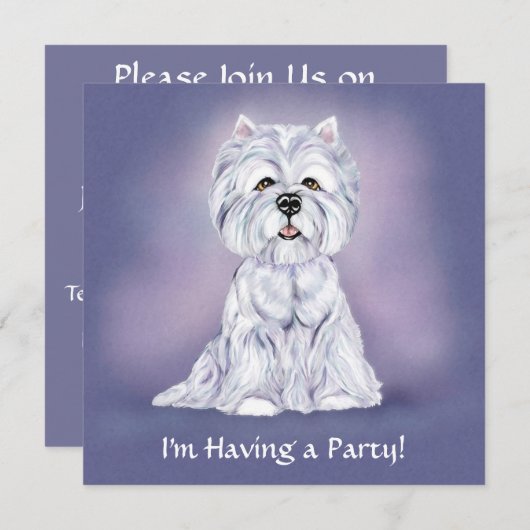 Invitation Westie Sit (Devant / Derrière)