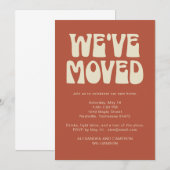 Invitation We've Moved Housewarming Party Rust Retro (Devant / Derrière)