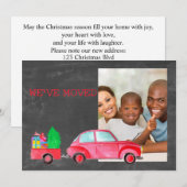 Invitation We've Moved watercolor Christmas Photo card (Devant / Derrière)