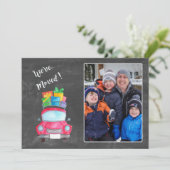 Invitation We've Moved watercolor Christmas Photo card (Debout devant)