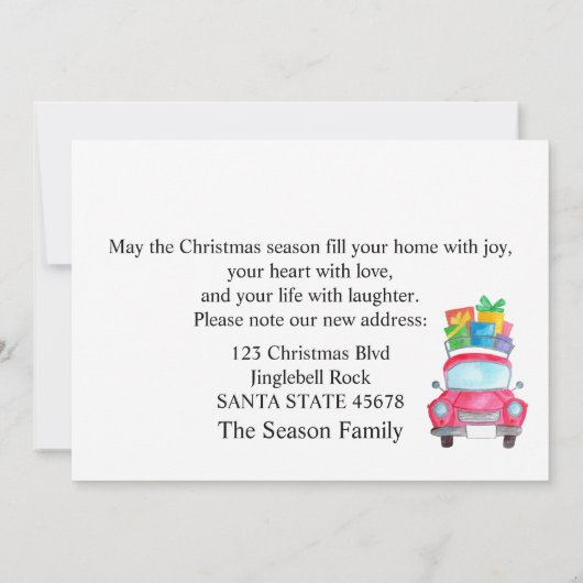 Invitation We've Moved watercolor Christmas Photo card (Dos)
