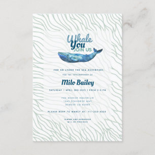 Invitation Whale Adventure   Océan  Sous la mer Anniversaire 