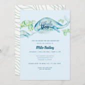 Invitation Whale Adventure | Océan| Sous la mer Anniversaire (Devant / Derrière)