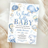 Invitation Whale Baby Shower Boy Blue Ocean