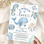 Invitation Whale Baby Shower Boy Blue Ocean