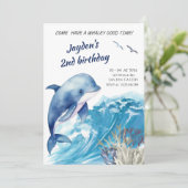 Invitation Whaley Good Time 2nd Birthday Party (Debout devant)
