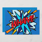 Invitation WHAM Amusant Art Pop Comic Retro (Devant / Derrière)