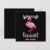 Invitation Whassup Flockers Flamant rose Conception d'un flam (Devant / Derrière)