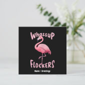 Invitation Whassup Flockers Flamant rose Conception d'un flam (Debout devant)