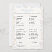 Invitation What’s in Your Purse? Romantic Floral Game (Devant)