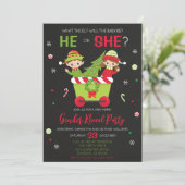 Invitation What the Elf Will the Baby Be Gender Reveal (Debout devant)