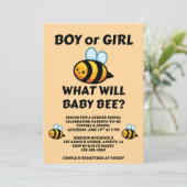 Invitation What Will Baby Bee Gender Reveal (Debout devant)