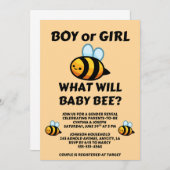 Invitation What Will Baby Bee Gender Reveal (Devant / Derrière)