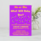Invitation What Will Baby Bee Gender Reveal (Debout devant)