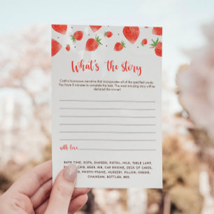 Invitation What's The Story Game, Berry Sweet Baby shower
