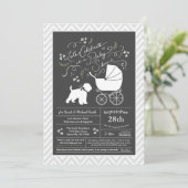 Invitation Wheaten Terrier Baby shower Neutre Sexe (Debout devant)