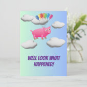 Invitation When Pigs Fly, Flying Pig Balloon Party (Debout devant)