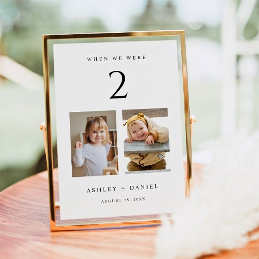 Invitation When We Were Age Table Number with Photos