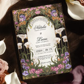 Invitation Whimiscal violet rose Calla Lily Mariage floral