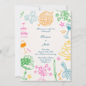 Invitation Whimisical Disco Colorful Wedding Invite (Devant)