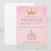 Invitation Whimsal Fairytale Princess Castle Anniversaire (Devant / Derrière)