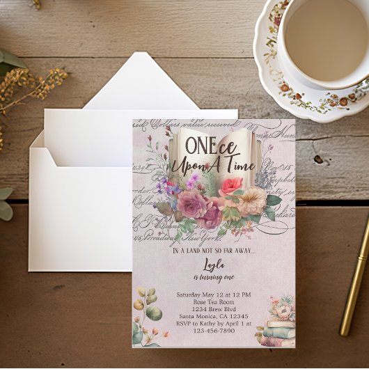 Invitation Whimsal Fairytale Story Book First Birthday